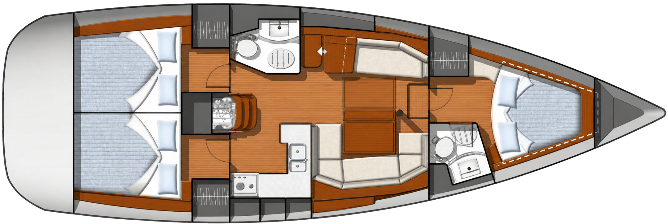 Three-cabin layout of Andaman Cruise 2
