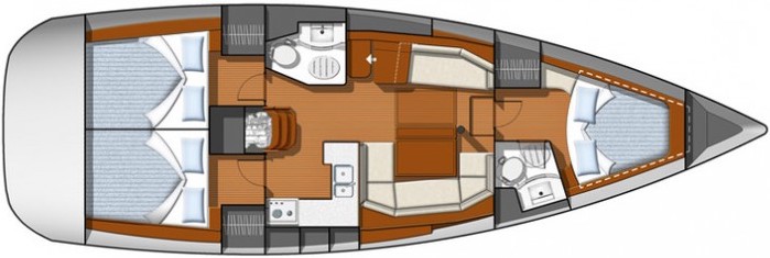 Andaman Cruise 2 three-cabin accommodation layout